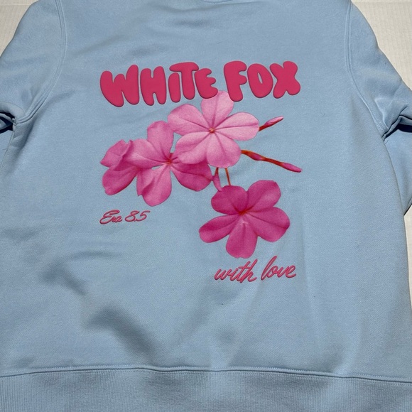 White Fox Boutique With Love And Romance Baby Blue Sweatshirt - Picture 6 of 6